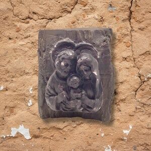 Vintage Holy Family Wood Relief Decor, Religious Wall Art, Mary Joseph Jesus
